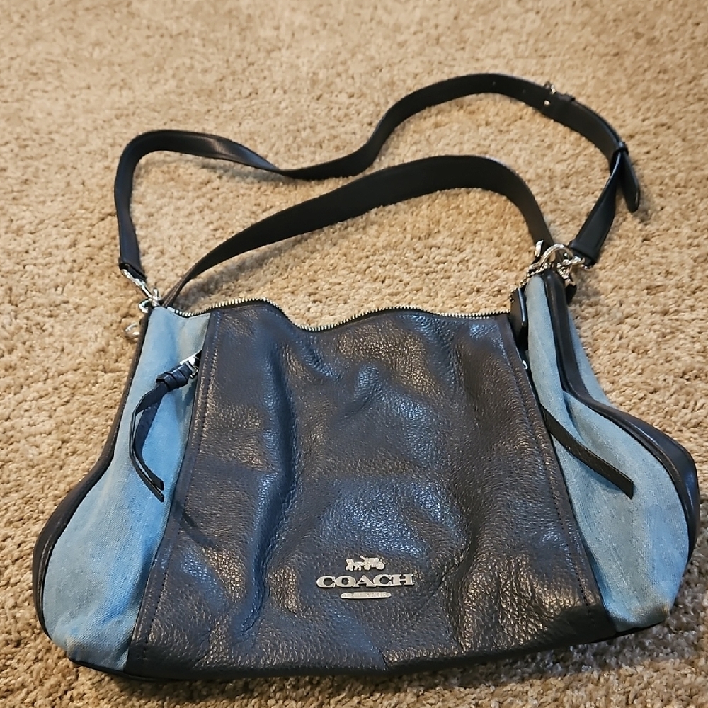 Coach Blue Leather Shoulder Bag